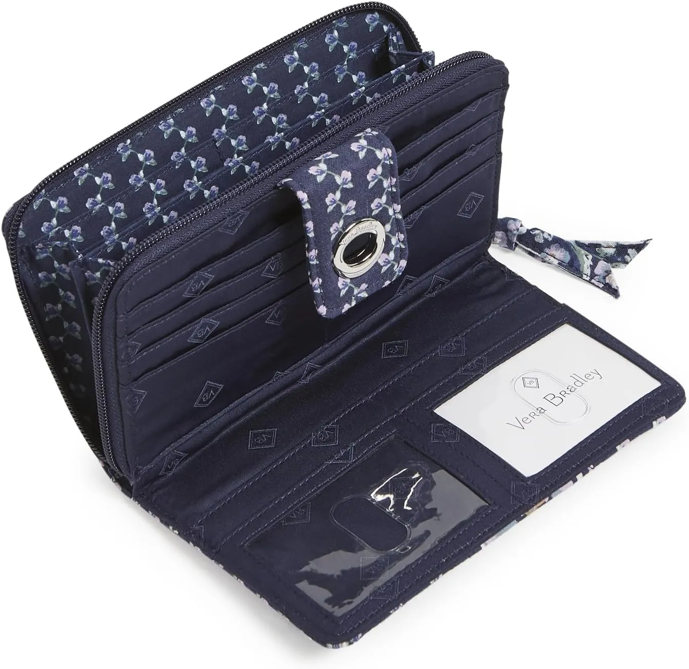 Vera Bradley Iconic RFID Turnlock Wallet, Signature Cotton