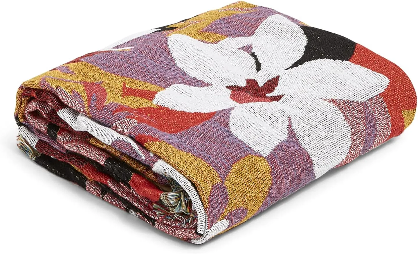 Vera Bradley Women's Recycled Cotton Indoor/Outdoor Throw Blanket, Rosa Floral, One Size