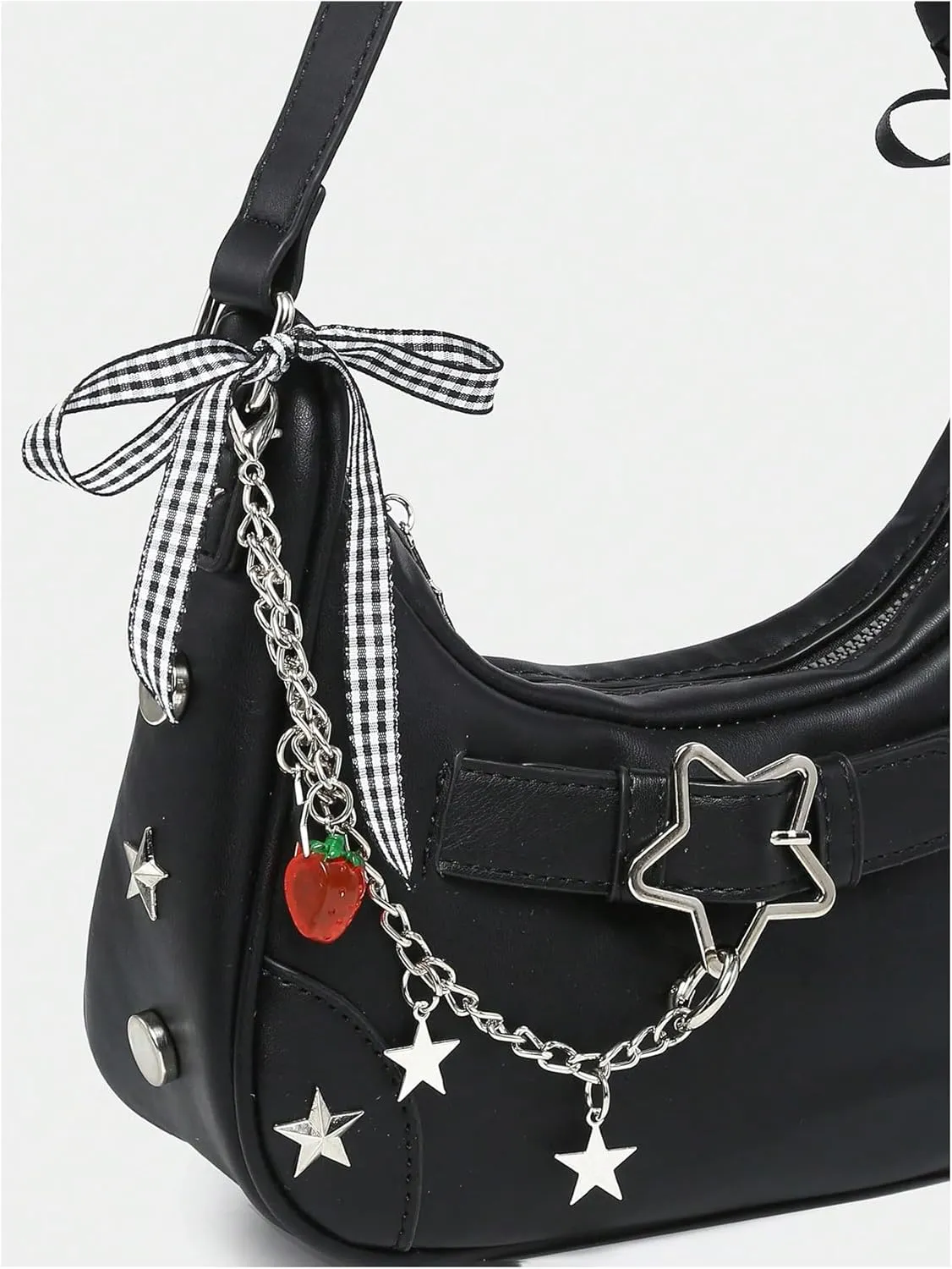 Verdusa Women's Y2k Underarm Shoulder Bag Studded Hobo Handbag Small Purses