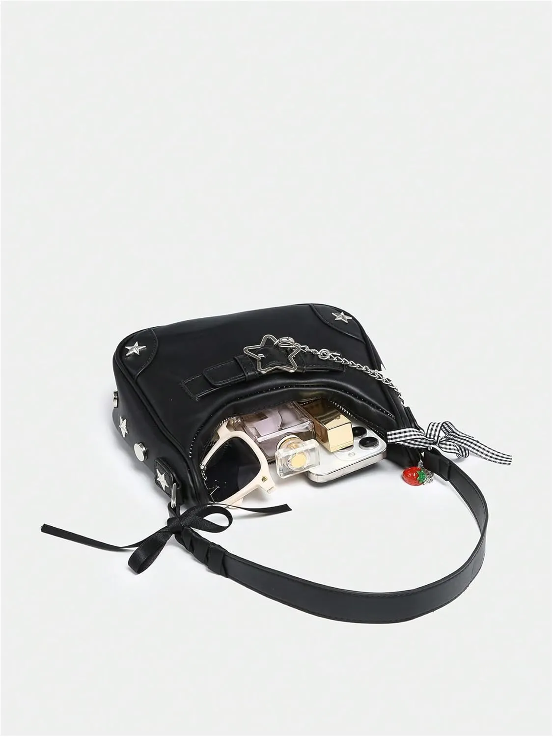 Verdusa Women's Y2k Underarm Shoulder Bag Studded Hobo Handbag Small Purses