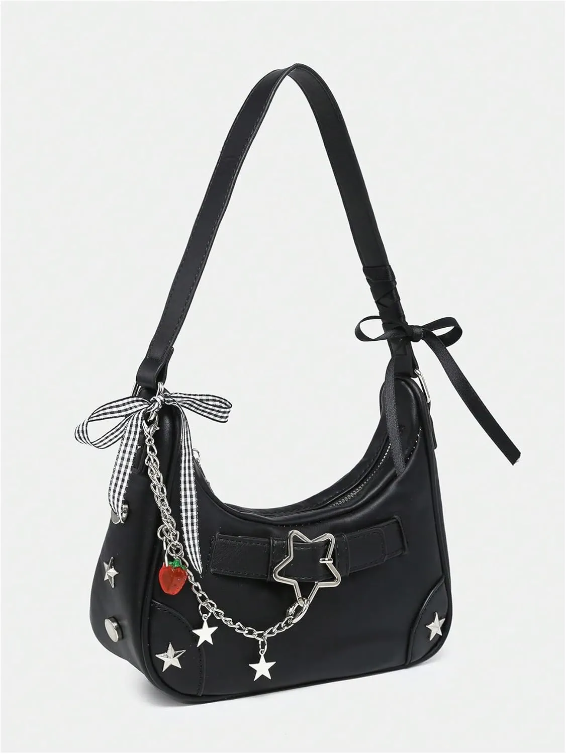Verdusa Women's Y2k Underarm Shoulder Bag Studded Hobo Handbag Small Purses