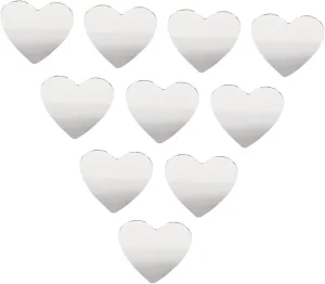 VICASKY DIY Mirror Lens Glass Cosmetic Mirror Mini Make-up Mirror Heart Shape Lenses