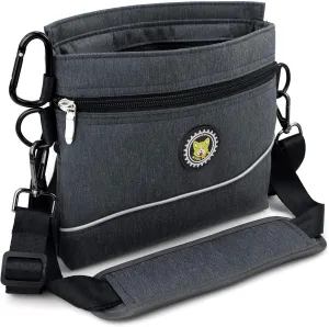 Viklluyr Dog Treat Pouch with Magnetic Closure, 2 Zip Pockets, Removable Inner Pocket, Padded Shoulder Strap, Perfect Food Bag for Agility Training - Including Carabiner