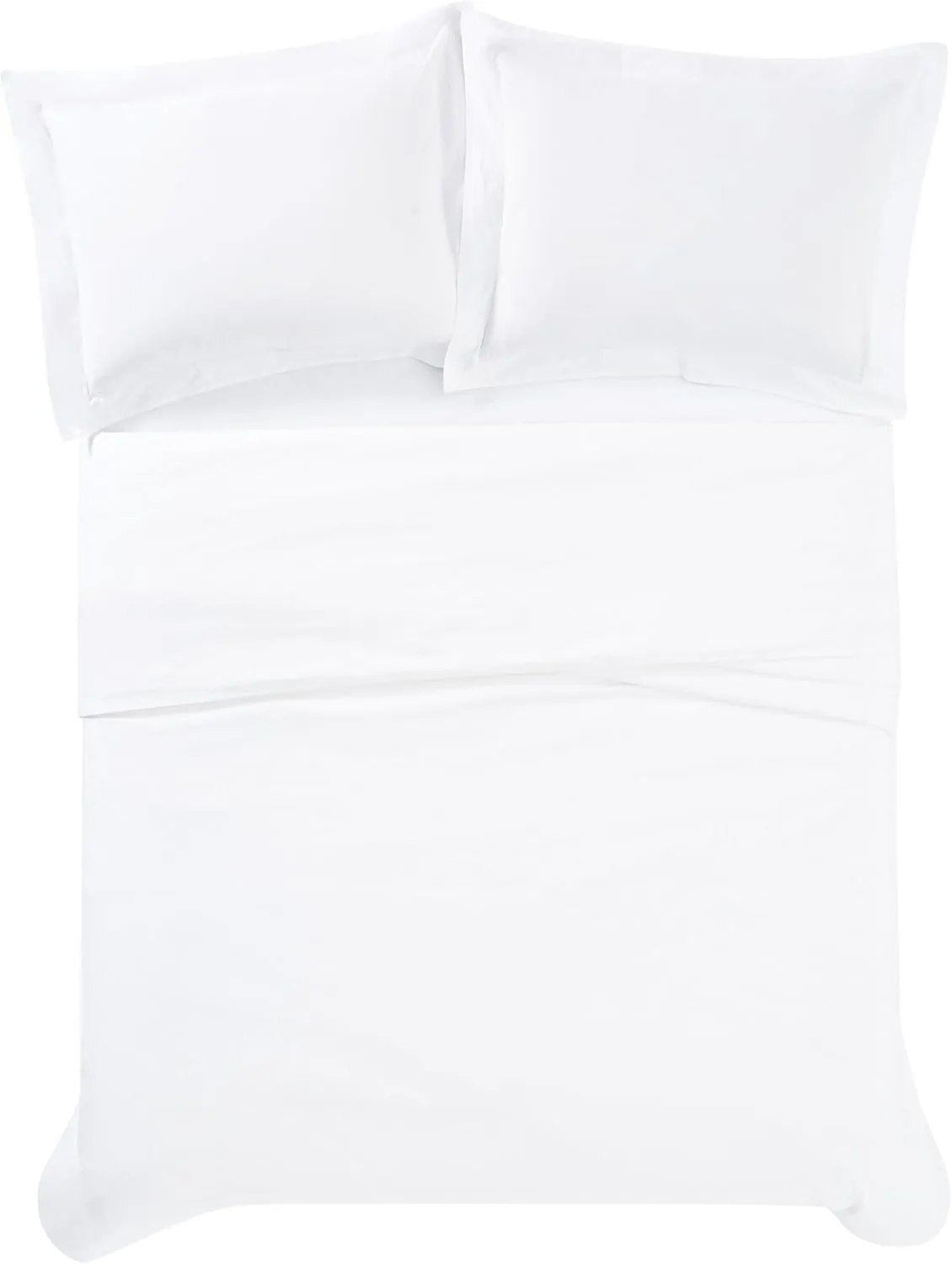 Vince Camuto 100% Cotton 400TC Percale Duvet Set White Cotton 3-Piece King Duvet Set, Solid Color Themed, for Men and Women, Oeko-TEX Certified Confidence