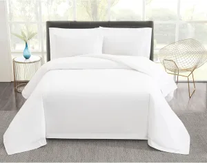 Vince Camuto 100% Cotton 400TC Percale Duvet Set White Cotton 3-Piece King Duvet Set, Solid Color Themed, for Men and Women, Oeko-TEX Certified Confidence