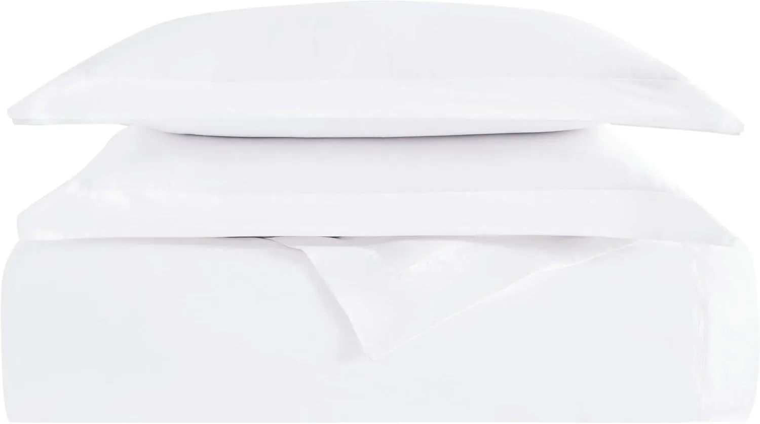 Vince Camuto 100% Cotton 400TC Percale Duvet Set White Cotton 3-Piece King Duvet Set, Solid Color Themed, for Men and Women, Oeko-TEX Certified Confidence