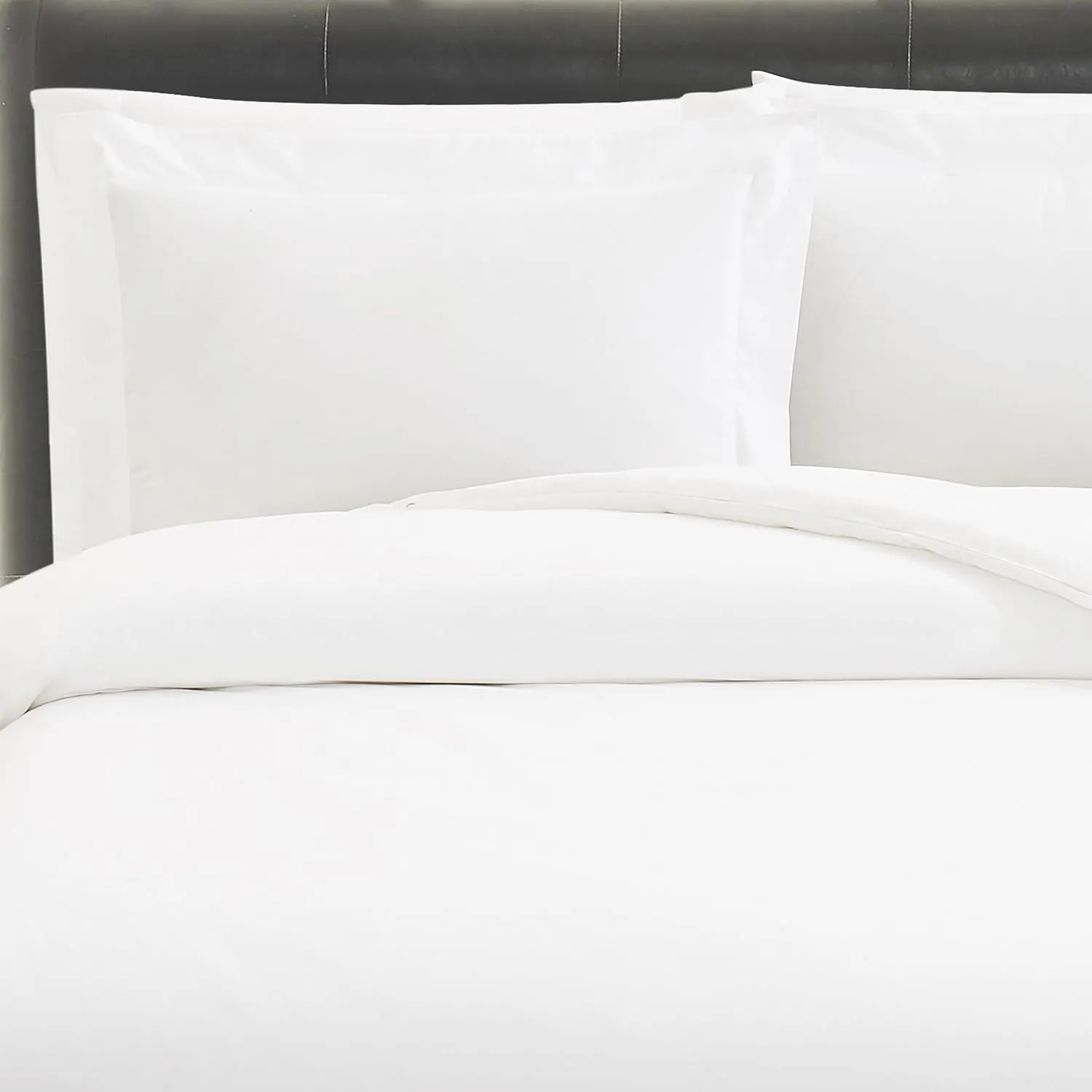 Vince Camuto 100% Cotton 400TC Percale Duvet Set White Cotton 3-Piece King Duvet Set, Solid Color Themed, for Men and Women, Oeko-TEX Certified Confidence