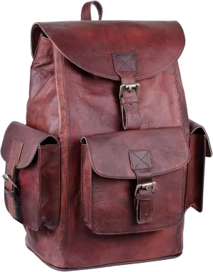 Vintage Genuine Leather Backpack For Men and Women Men’s Retro Classic Shoulder Rucksack Leather Travel Bags for College