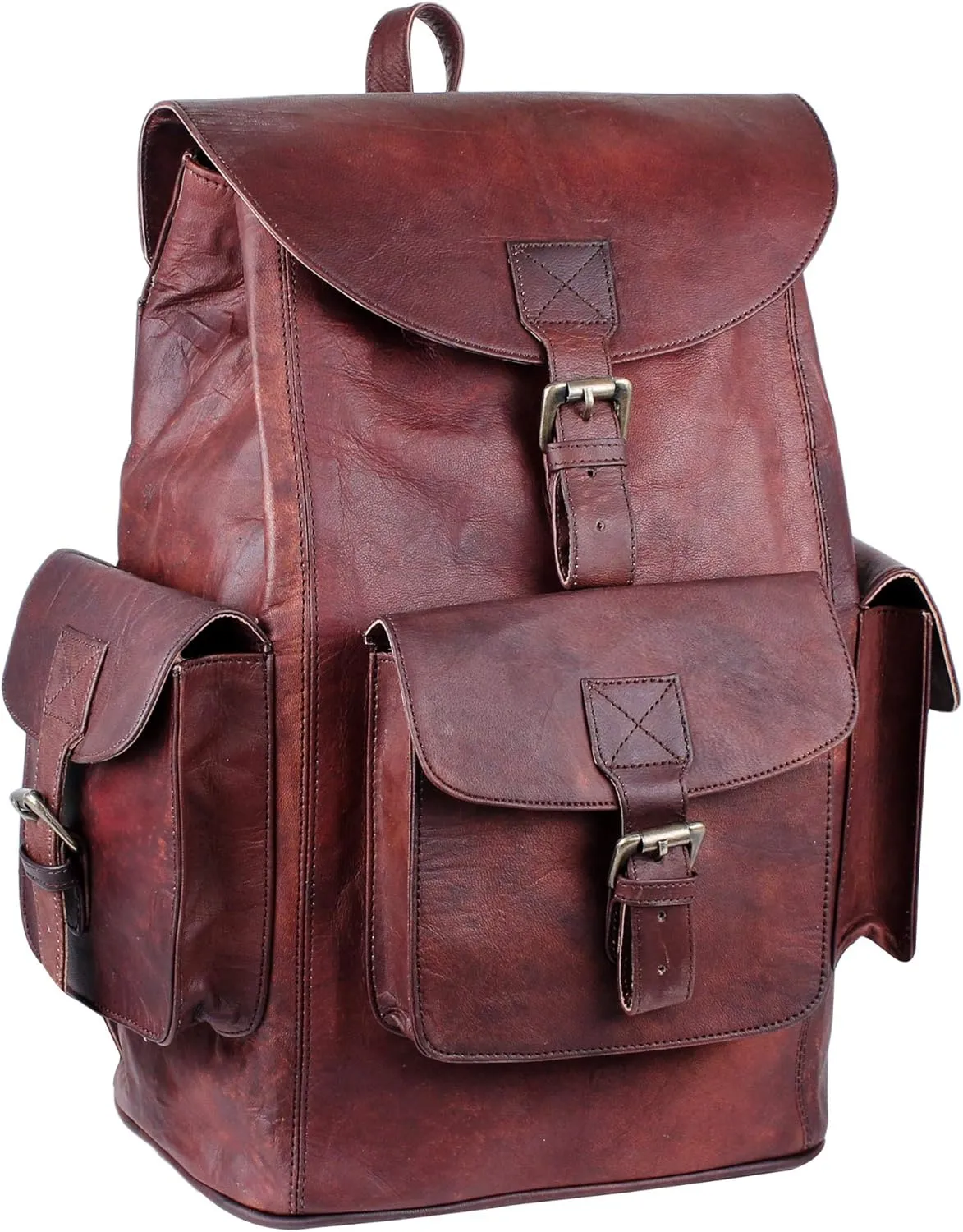 Vintage Genuine Leather Backpack For Men and Women Men’s Retro Classic Shoulder Rucksack Leather Travel Bags for College