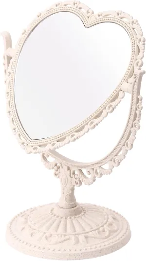 Vintage Rotation Table Mirror, Freestanding Tabletop Makeup Mirror, 360° Double Sided Vanity Tabletop Makeup Mirror for Girl Women Bathroom Bedroom Mirror