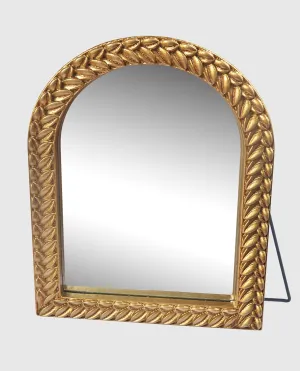 Vintage Vanity Makeup Mirror, Vanity Desk Mirror,Antique Decorative Standing Mirror with Carved Frame,for Bedroom,Living Room, Desk, Dressing Table Decorative.-(Gold)