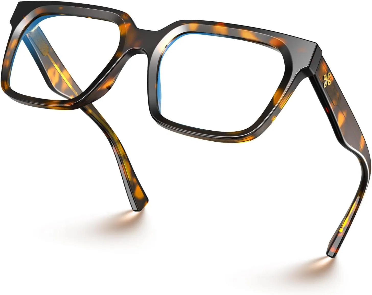 VISOONE 2 Pack Rectangle TR90 Blue Light Blocking Glasses Computer Eyewear with Preppy Look for Women and Men Cougar