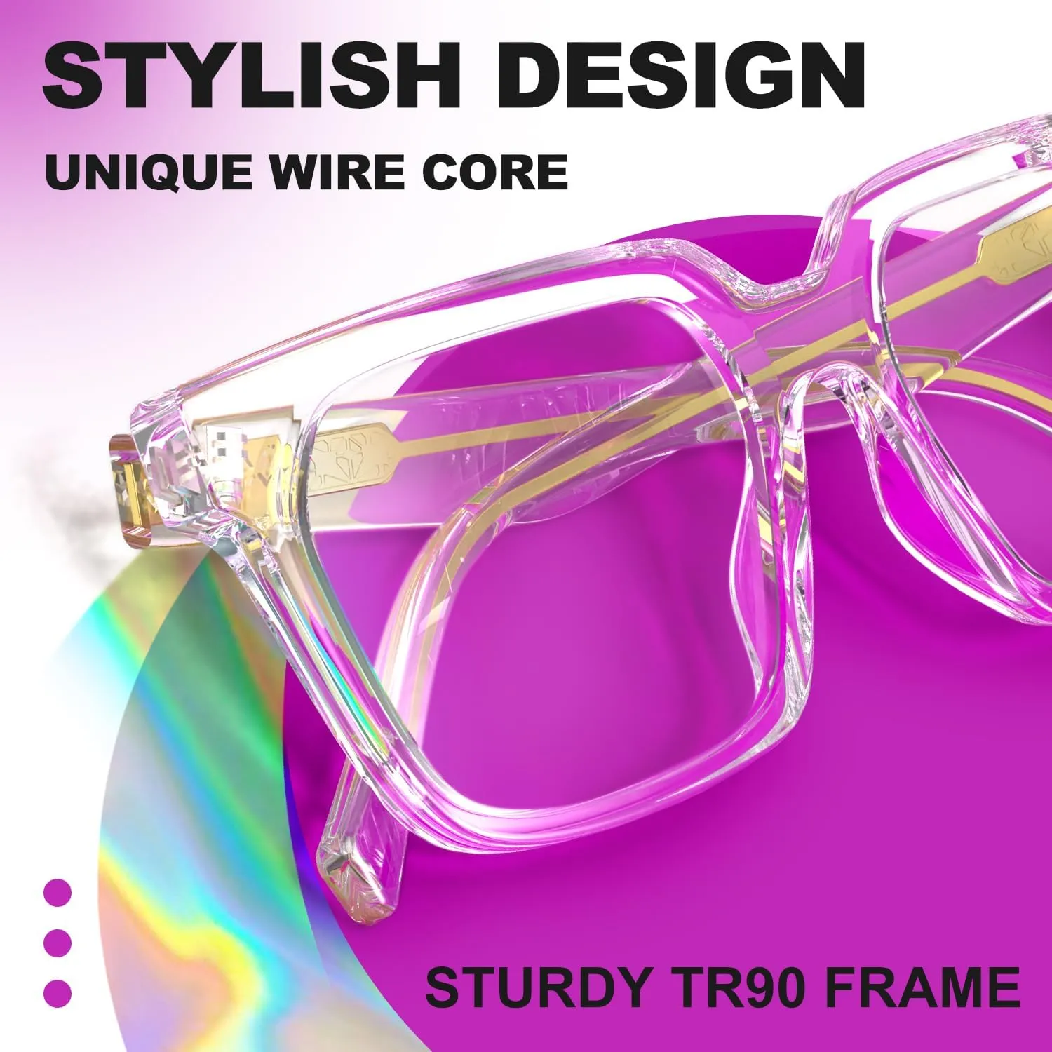 VISOONE 2 Pack Rectangle TR90 Blue Light Blocking Glasses Computer Eyewear with Preppy Look for Women and Men Cougar