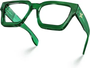 VISOONE Blue Light Blocking Glasses with TR90 Rectangle Frame and Chic Preppy Look for Women Men RIVER