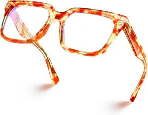 VISOONE Rectangle TR90 Blue Light Blocking Glasses Computer Eyewear with Preppy Look for Women and Men Cougar