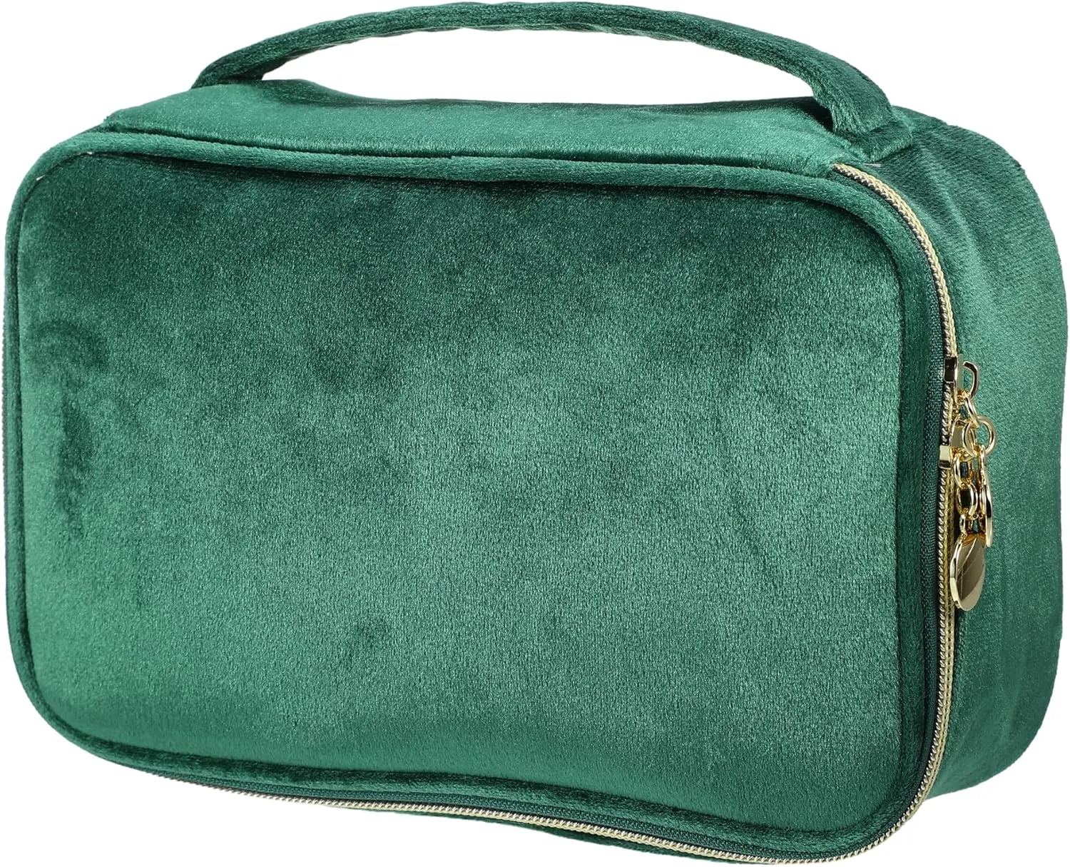 VOCOSTE Velvet Makeup Bag, Multifunctional Cosmetic Bag for Women, Large Makeup Bag Make Up Brush Organizer Bag, Suitable for Lipstick, Eye Shadow, Blush, Makeup Brush, Green