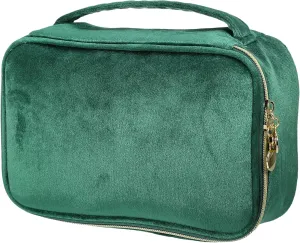 VOCOSTE Velvet Makeup Bag, Multifunctional Cosmetic Bag for Women, Large Makeup Bag Make Up Brush Organizer Bag, Suitable for Lipstick, Eye Shadow, Blush, Makeup Brush, Green