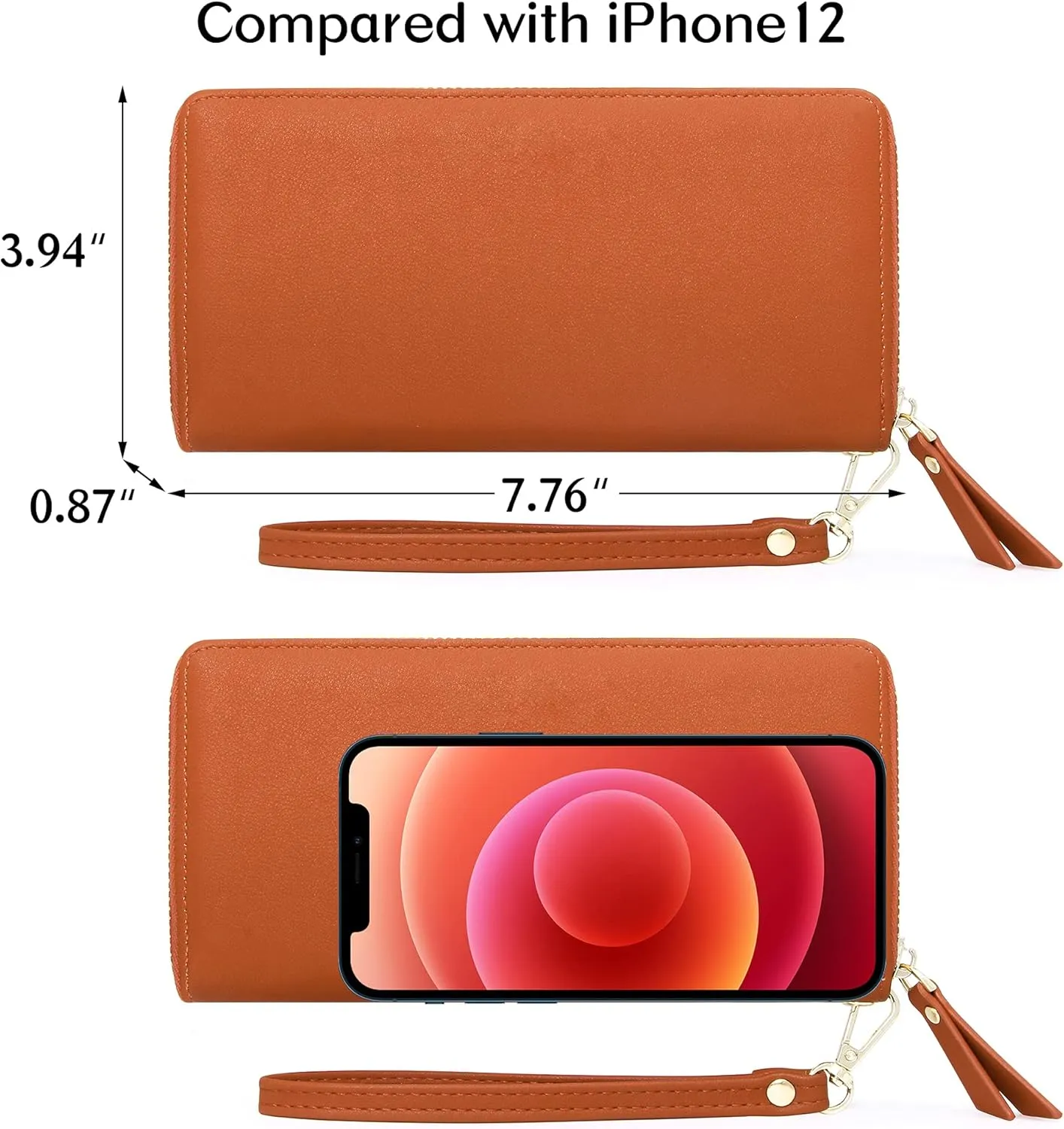 VOCUS Womens Wallet RFID Blocking Zip Around Wallet PU Leather Large Travel Long Purse Credit Card Holder with Wristlet