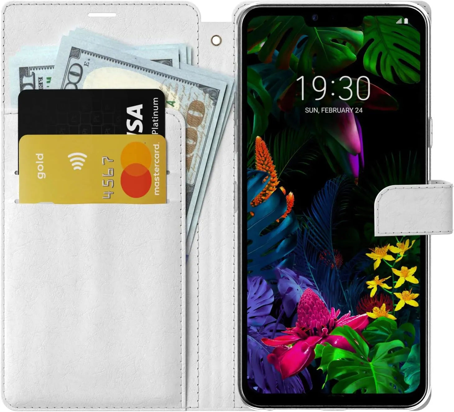Wallet Case Compatible with LG Velvet 5G G8 ThinQ G7 V60 V50 V40 K61 W30 PU Leather Flip Protective Pattern Cover Folio Koi Japanese Carp Animal Card Holder Lightweight Fish Magnetic Pond