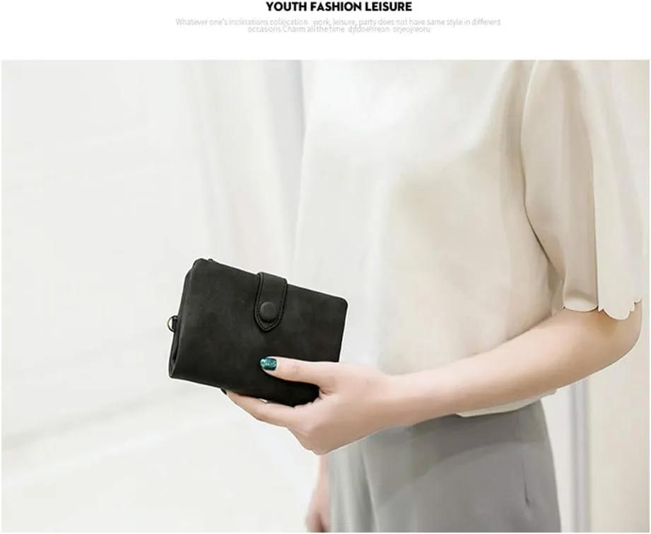 Wallets for Women Bifold Small Rfid Soft Leather Ladies Wallets Trifold Womens Wallets Billfolds Mini Wristlet Clutch Cute Zipper Coin Purse with Wrist Strap