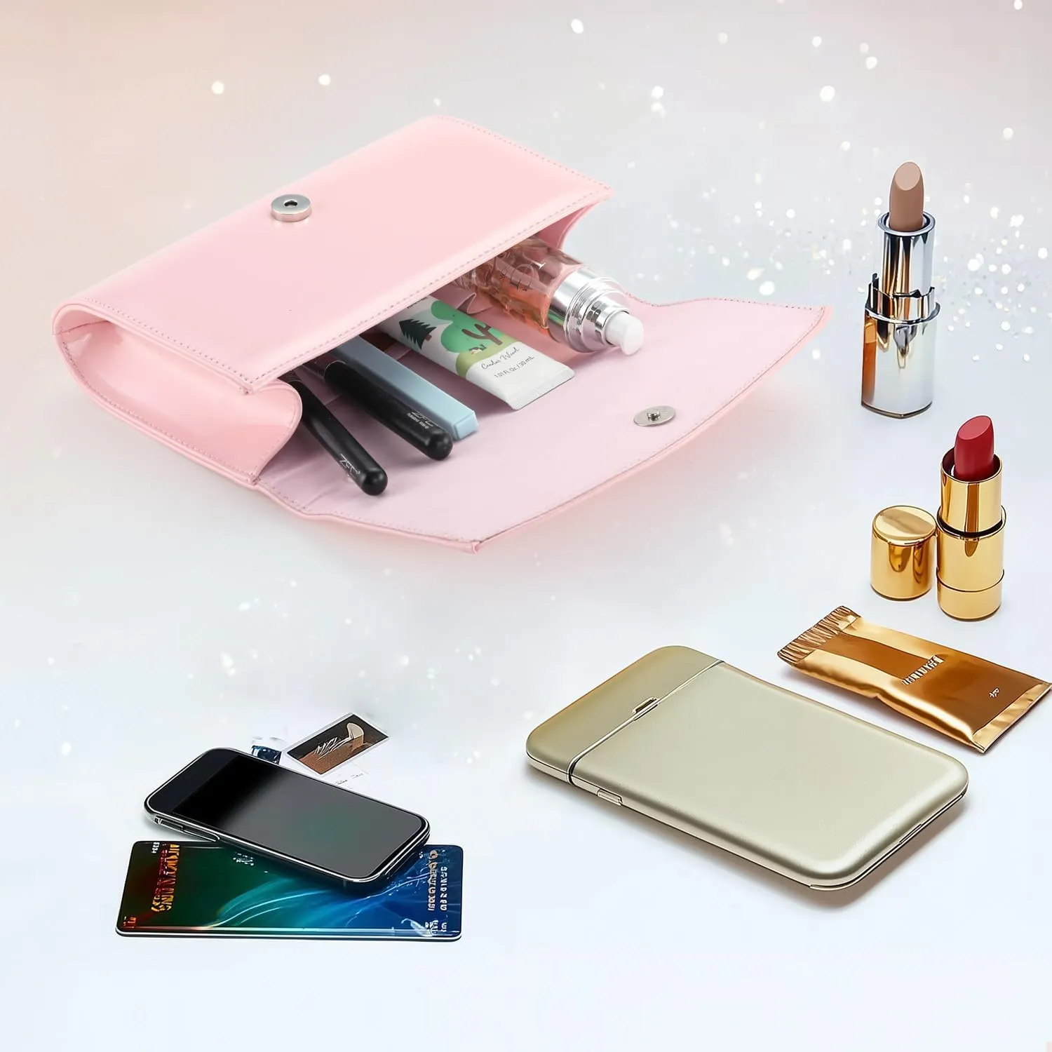 WALLYN'S Women Patent Leather Wallets Fashion Clutch Purses, Evening Bag Handbag Solid Color