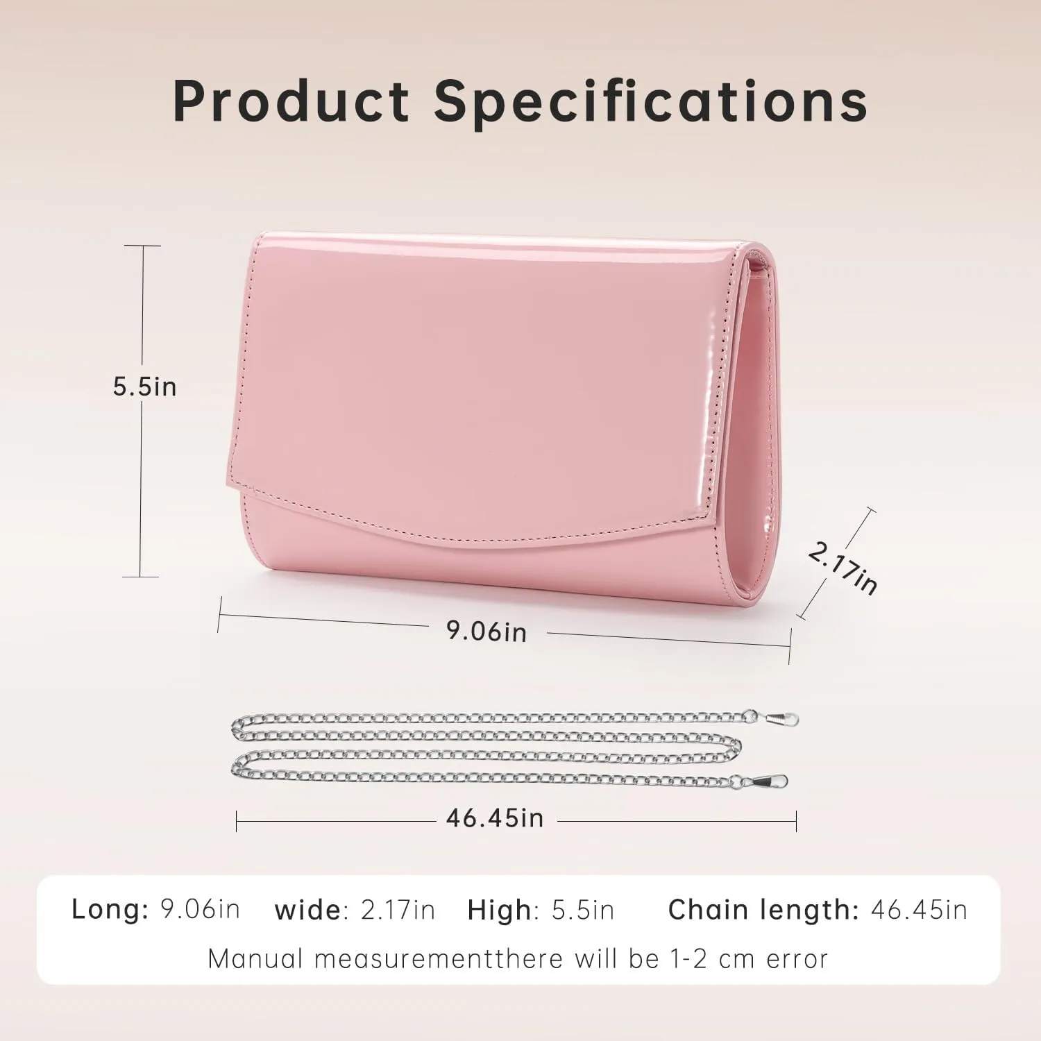 WALLYN'S Women Patent Leather Wallets Fashion Clutch Purses, Evening Bag Handbag Solid Color