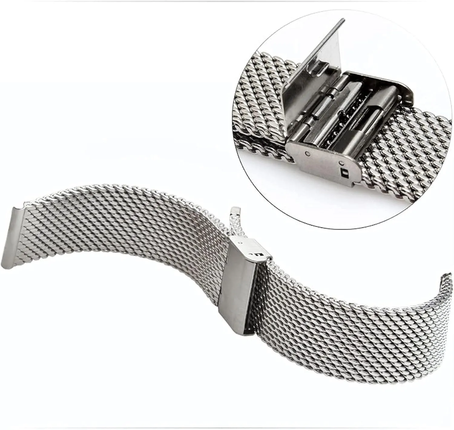 watch strap stainless steel watch mesh strap thick wire hanging buckle 1.0 wire 18 20 22 24mm watchband