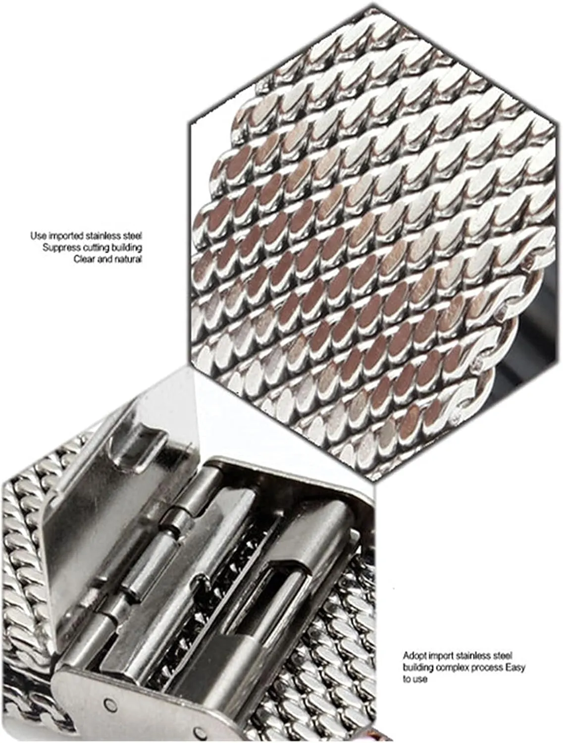 watch strap stainless steel watch mesh strap thick wire hanging buckle 1.0 wire 18 20 22 24mm watchband