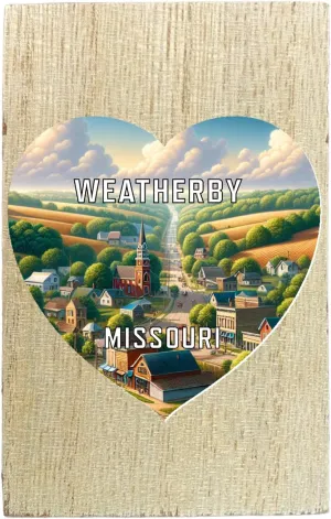 Weatherby Missouri Travel Souvenir Destination Wooden 2" x 3" Fridge Magnet 4-Pack