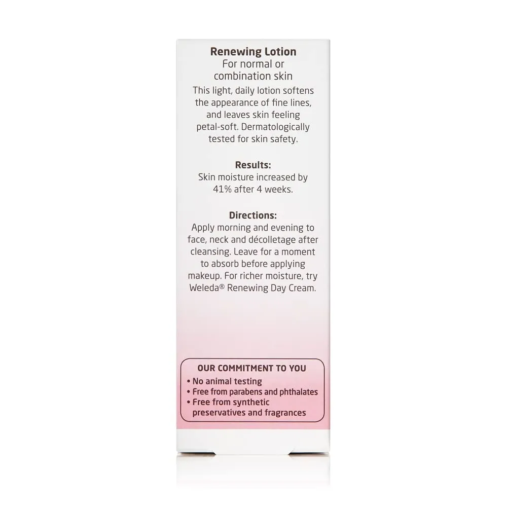 Weleda Renewing Face Lotion, 1 Fluid Ounce, Plant Rich Moisturizer with Wild Rose, Jojoba and Peach Kernel Oils