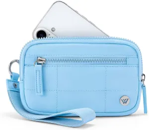 WESTBRONCO Wristlet Wallets for Women Nylon Quilted RFID Wallet with 3 Zipper Purse for Travel Credit Card Holder Phone Organizer