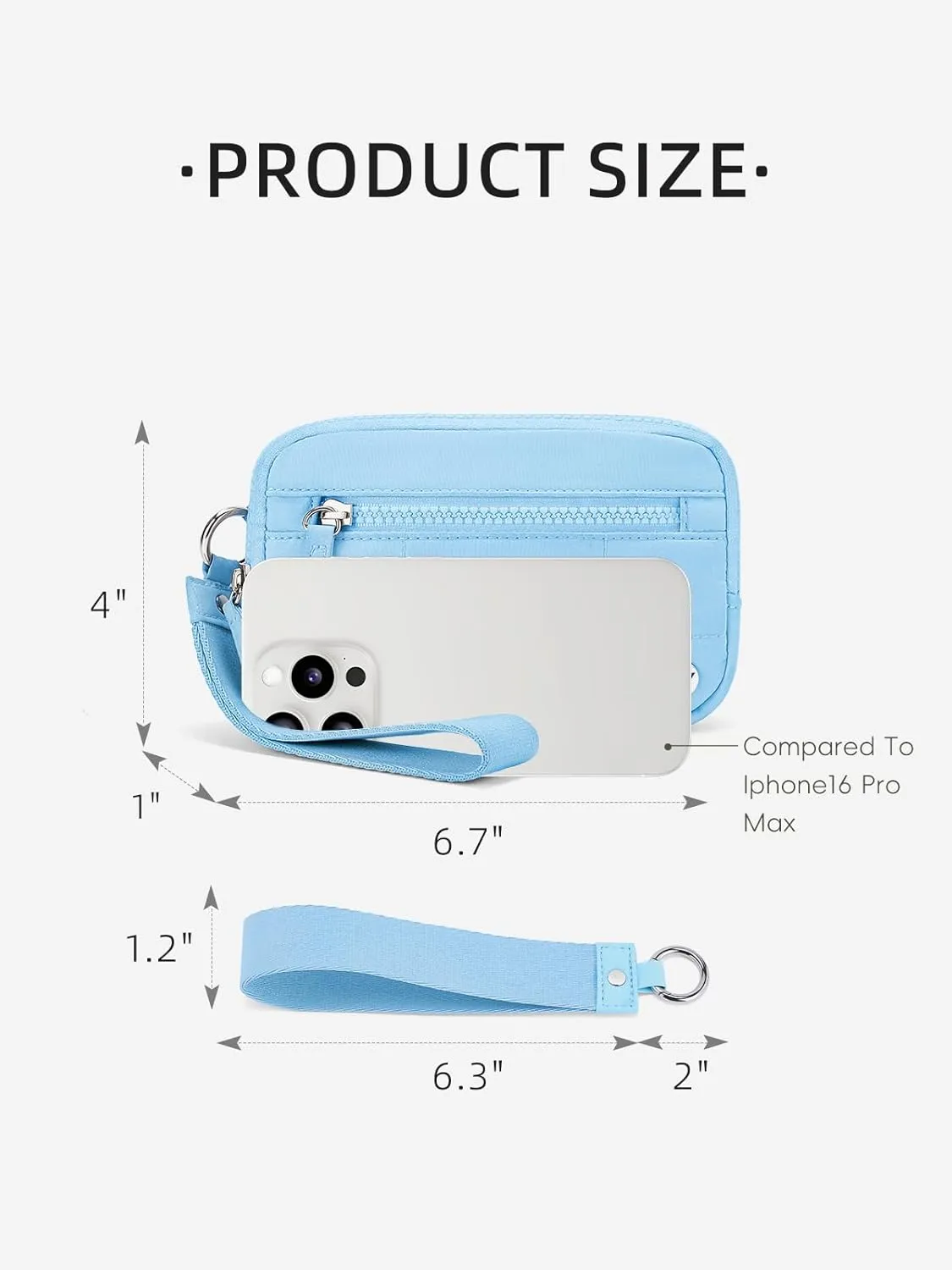 WESTBRONCO Wristlet Wallets for Women Nylon Quilted RFID Wallet with 3 Zipper Purse for Travel Credit Card Holder Phone Organizer