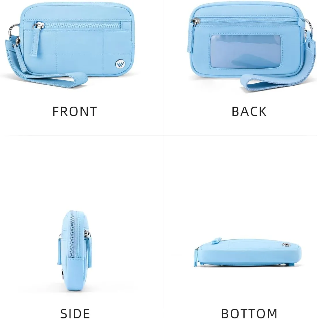 WESTBRONCO Wristlet Wallets for Women Nylon Quilted RFID Wallet with 3 Zipper Purse for Travel Credit Card Holder Phone Organizer