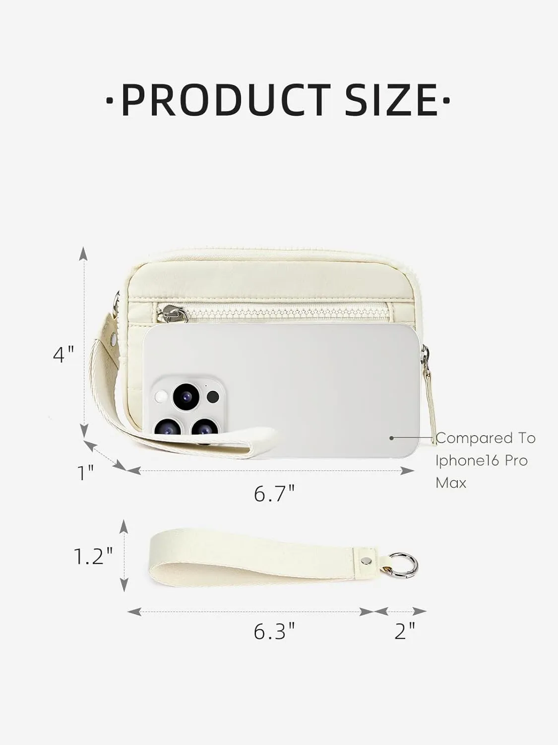 WESTBRONCO Wristlet Wallets for Women Nylon Quilted RFID Wallet with 3 Zipper Purse for Travel