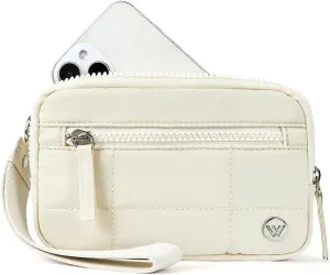 WESTBRONCO Wristlet Wallets for Women Nylon Quilted RFID Wallet with 3 Zipper Purse for Travel