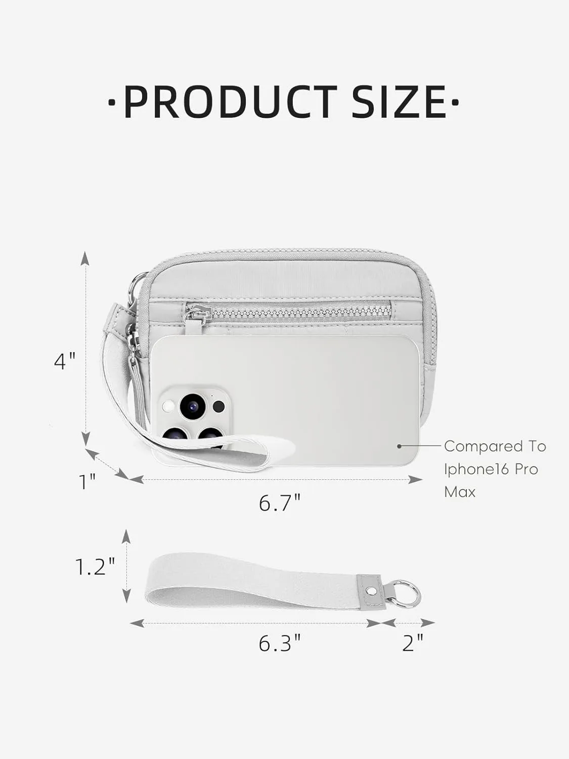 WESTBRONCO Wristlet Wallets for Women Nylon Quilted RFID Wallet with 3 Zipper Purse for Travel