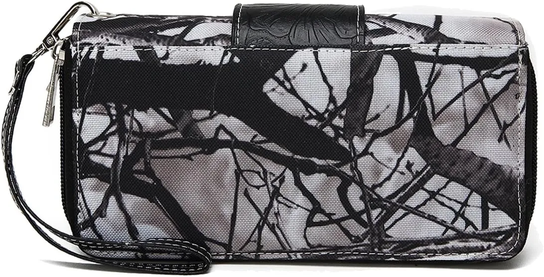 Western Style Camouflage Purse Concho Buckle Tooled Floral Country Studs Crossbody Women Handbag Shoulder Bag Wallet Set