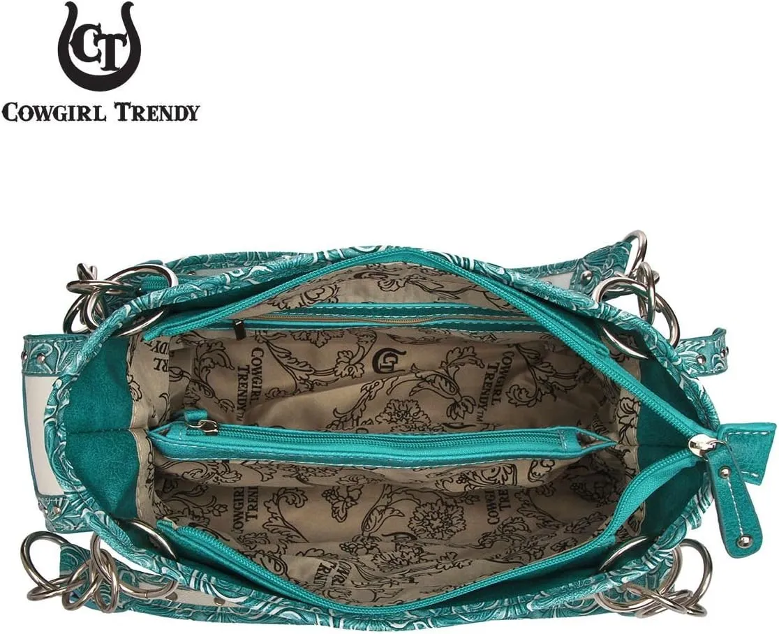 Western Style Spring Butterfly Flower Purse Women Country Handbag Rhinestone Stud Shoulder Bag Wallet Set