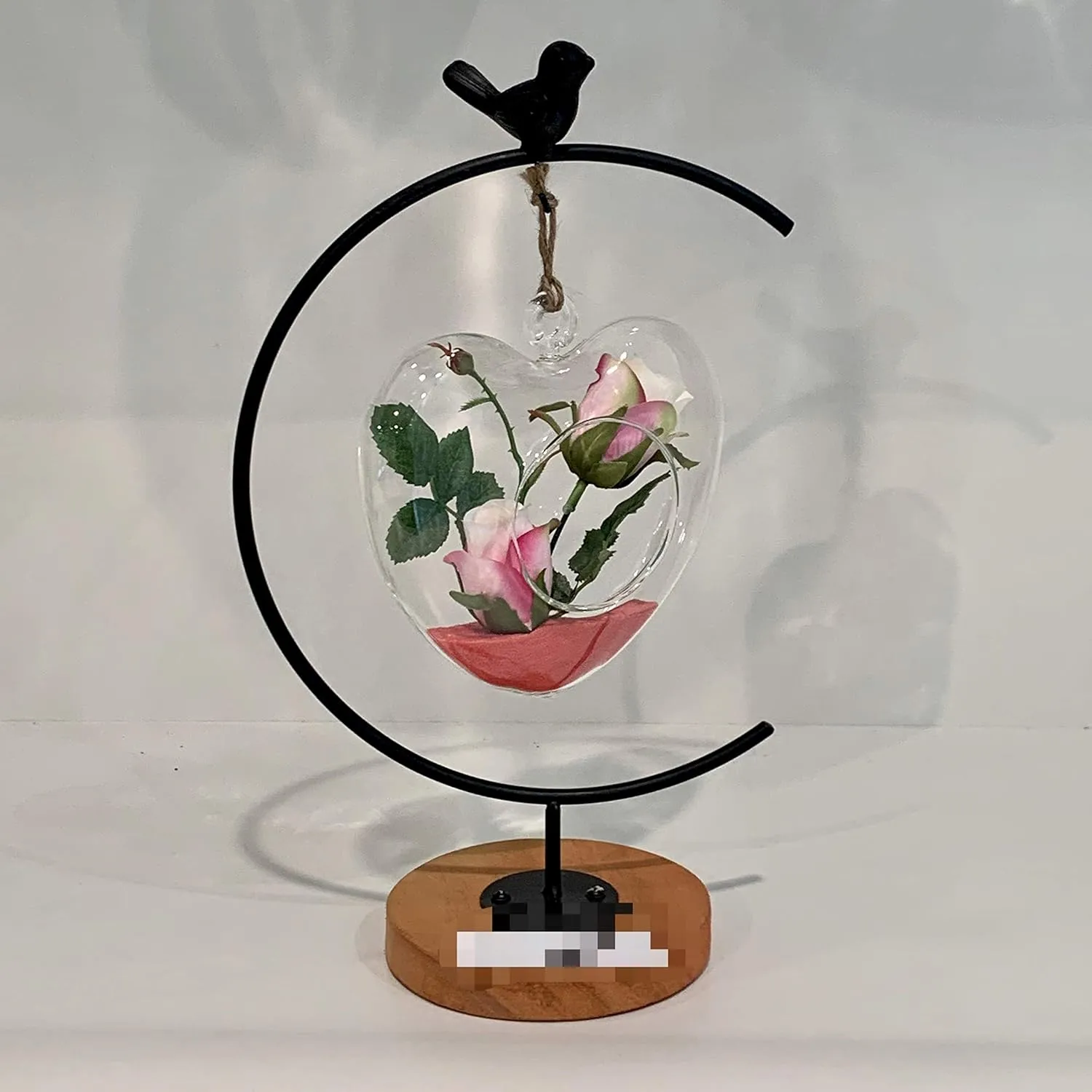 WGV Glass Hanging Plant Terrarium, Width 6", Height 6", Heart Valentine DIY Succulent Air Planter Clear Tea Light Votive Candle Holder for Event Home Garden Outdoor Decor, 1 Piece