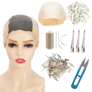 Wig Caps, HD Lace Wig Cap with Grip Band for Keeping Wigs in Place, Adjustable Wig Grip Cap with Velcro Headband, Wig Caps for Women, Blonde 4x5 Transparent Lace Reusable Caps