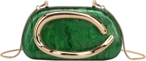 Women Acrylic Evening Handbags Trendy Crossbody Metal Decoration Shoulder Bag with Chain Causal Evening Clutch Purse 2025