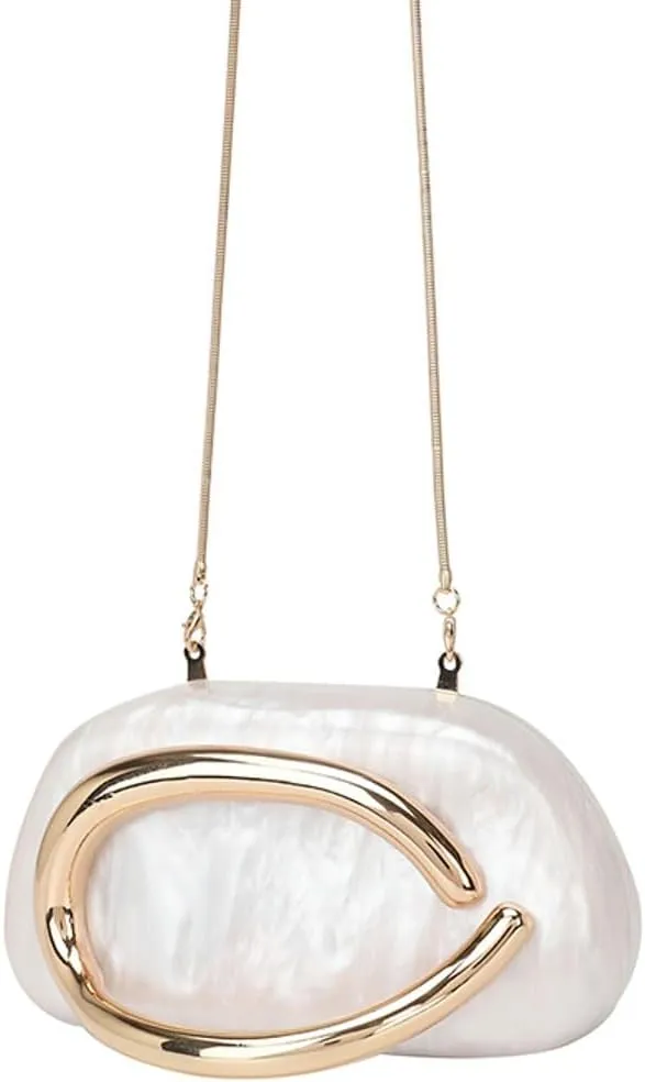 Women Acrylic Evening Handbags Trendy Crossbody Metal Decoration Shoulder Bag with Chain Causal Evening Clutch Purse 2025