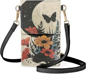 Women Cell Phone Crossbody Purse Waterproof PU Leather Shoulder Handbag Wallet with Touch Screen Window