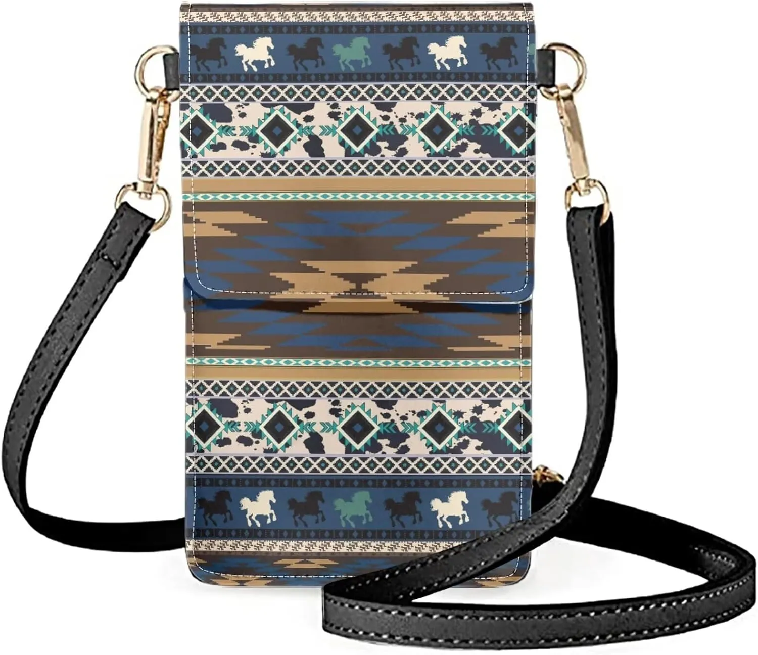 Women Cell Phone Crossbody Purse Waterproof PU Leather Shoulder Handbag Wallet with Touch Screen Window