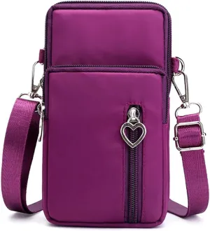 Women Crossbody Cell Phone Purse Wallet Wristband Armband Bag for Samsung Galaxy S25 Ultra S24 S23 S22 Ultra/Plus/FE, A16 A15 A14 A06 A05S A35, iPhone 16 15 Pro Max, Moto G Power 5G (Purple-L)