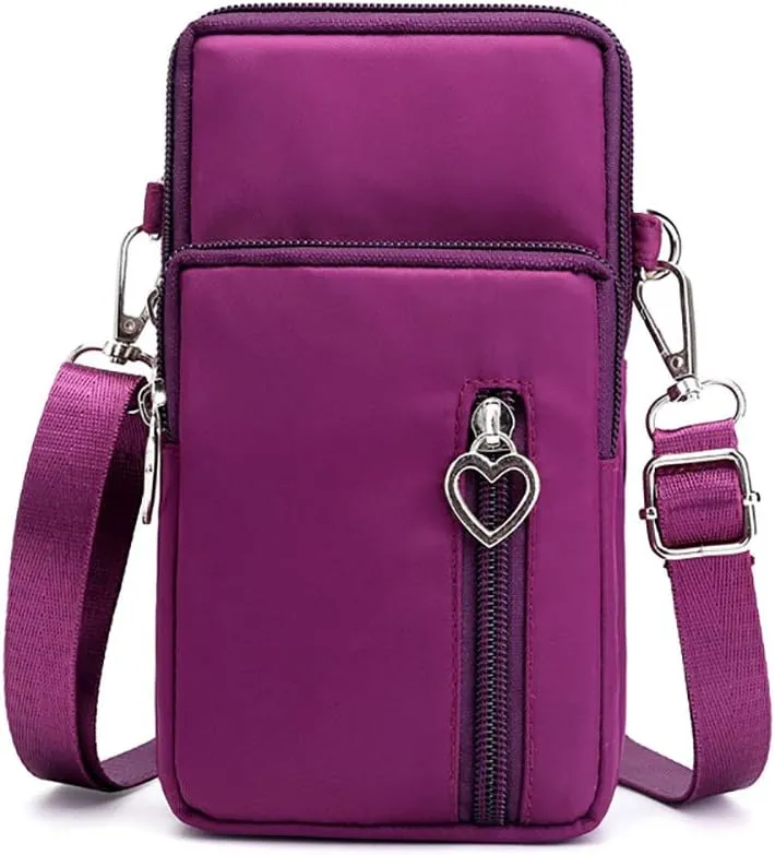 Women Crossbody Cell Phone Purse Wallet Wristband Armband Bag for Samsung Galaxy S25 Ultra S24 S23 S22 Ultra/Plus/FE, A16 A15 A14 A06 A05S A35, iPhone 16 15 Pro Max, Moto G Power 5G (Purple-L)