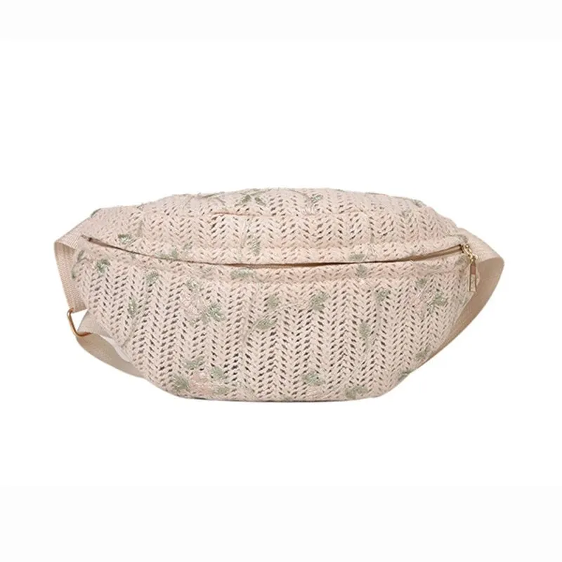 Women Fashion Straw Waist Fanny Pack
