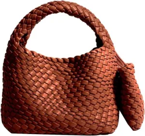 Women Handbag Popular Woven Tote Bag Bucket Composite Bag Knitting Chain Bag Crossbody Female Shoulder Bag Shopper Purses