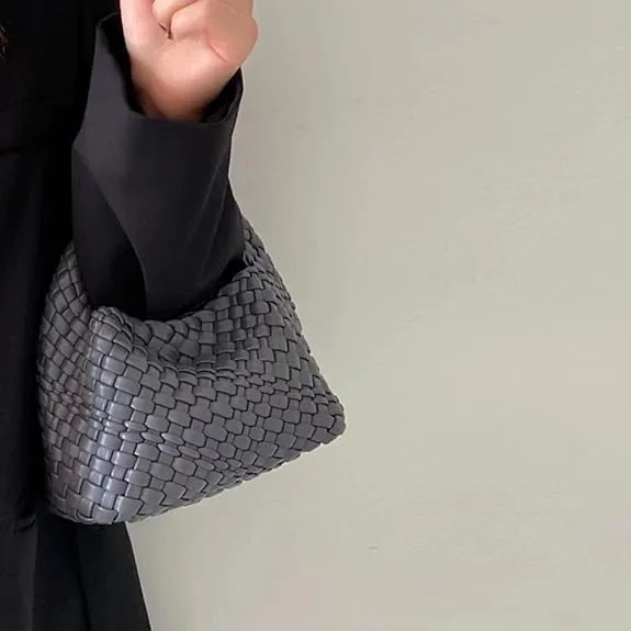 Women Handbag Popular Woven Tote Bag Bucket Composite Bag Knitting Chain Bag Crossbody Female Shoulder Bag Shopper Purses