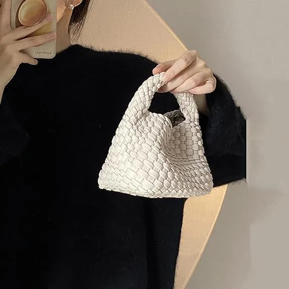 Women Handbag Popular Woven Tote Bag Bucket Composite Bag Knitting Chain Bag Crossbody Female Shoulder Bag Shopper Purses